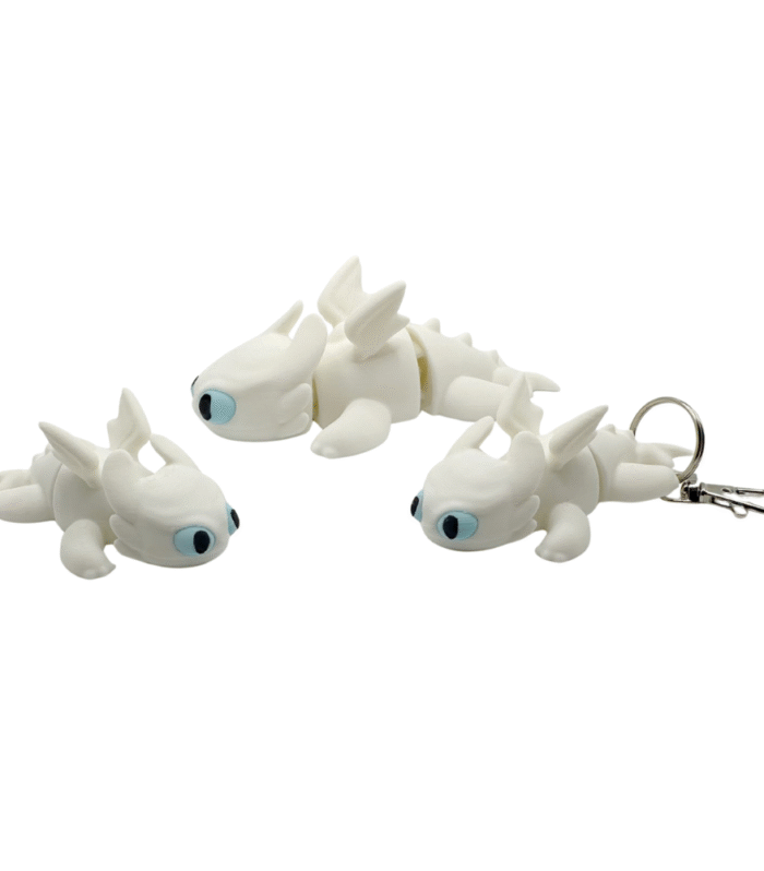 Light Fury Dragon Keychain