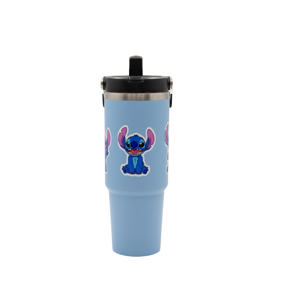 Stitch-Themed Stainless Steel Tumbler