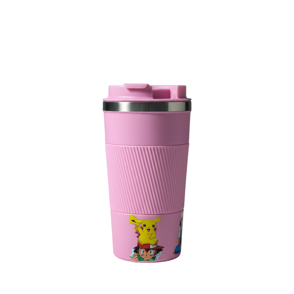 Pink Pokémon Travel Tumbler – Ash & Pikachu Edition