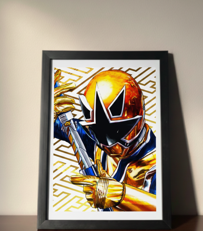 Golden Samurai Ranger Metal Poster – Heroic Artwork Edition