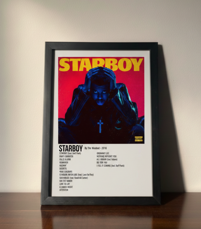 Starboy Album Cover – The Weeknd Premium Metal Poster