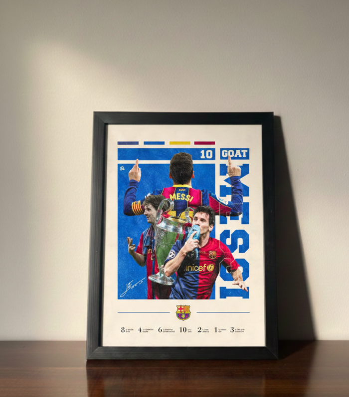 Messi Legacy Tribute Metal Poster – FC Barcelona Edition
