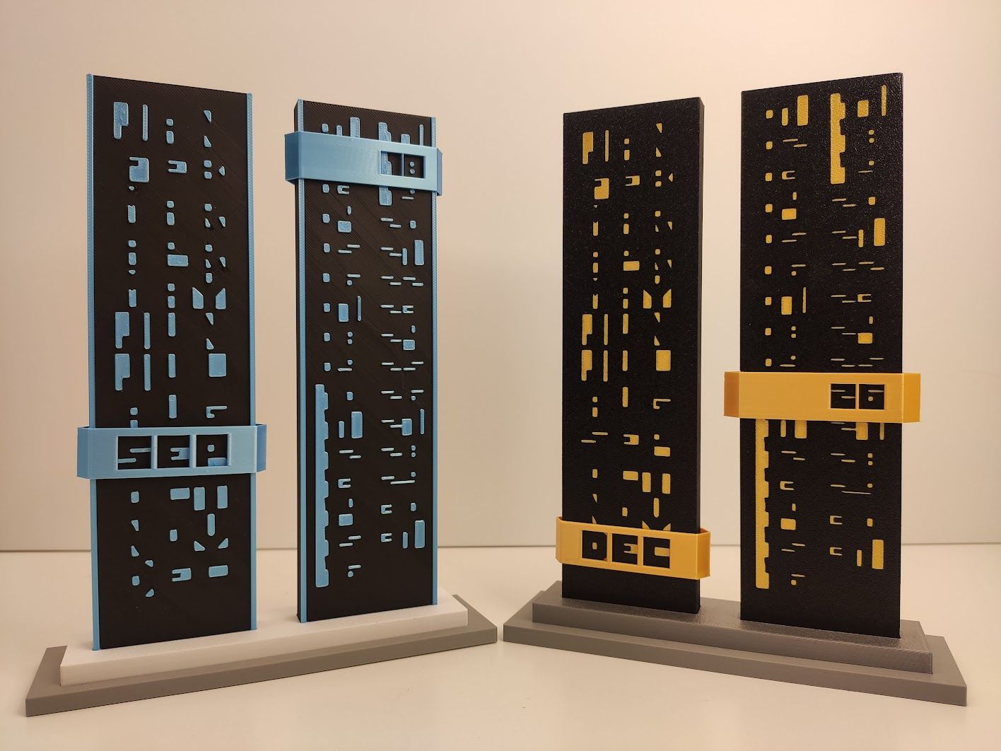Neo-Skyscraper: 3D-Printed Cyberpunk Perpetual Desk Calendar