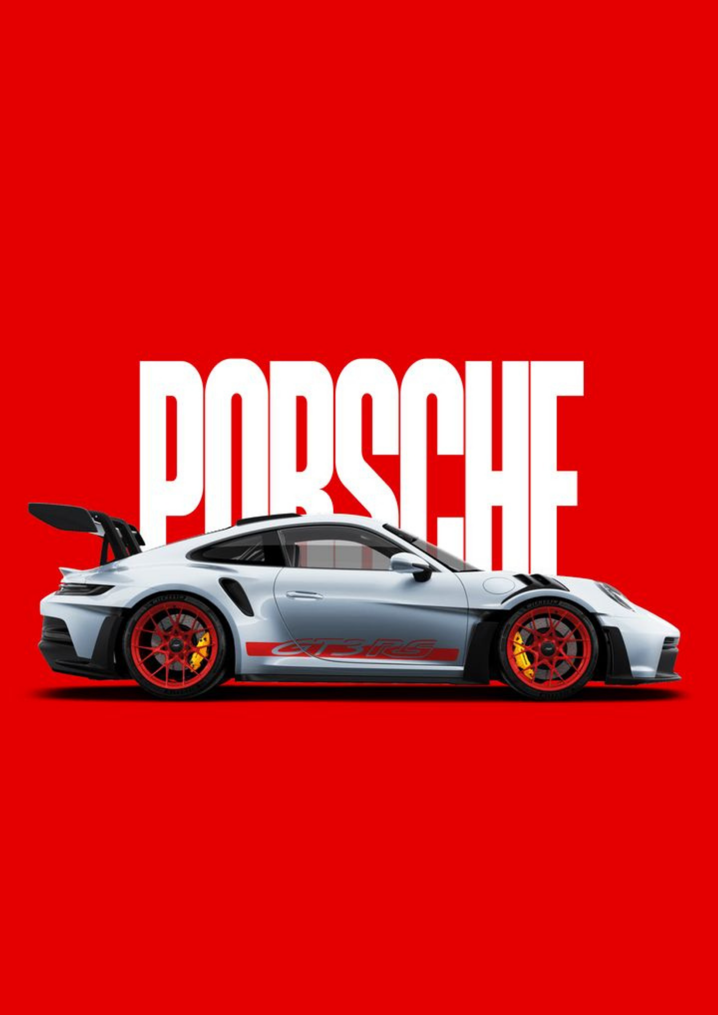 Porsche 911 GT3 RS – Red Edition A4 Metal Poster