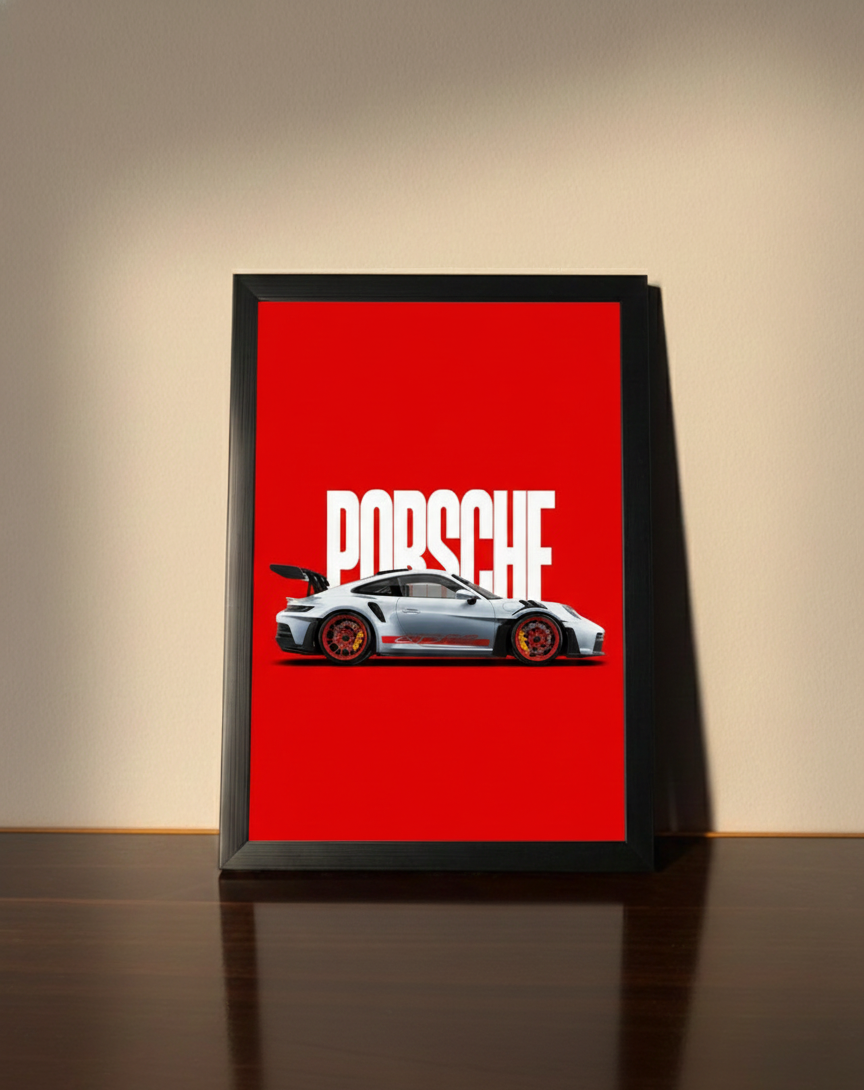Porsche 911 GT3 RS – Red Edition A4 Metal Poster