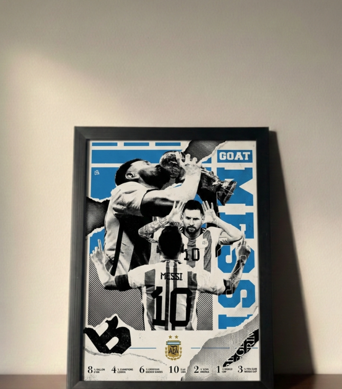 Lionel Messi World Champion Metal Wall Art – A4